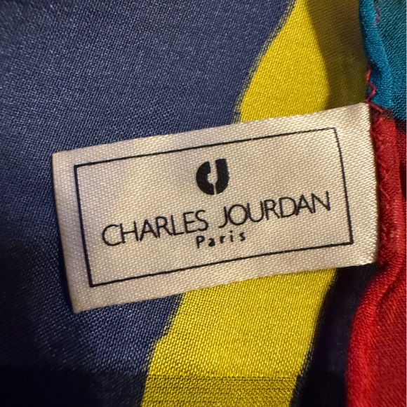 Charles Jourdan Multicolor Geometric Silk Scarf - Picture 3 of 9